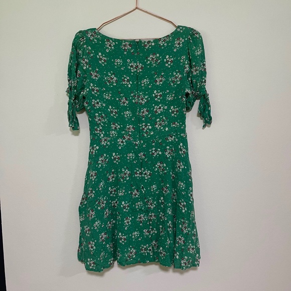 Lulu's  Camellia Curtsies Green Floral Print Skater Dress - Picture 6 of 6